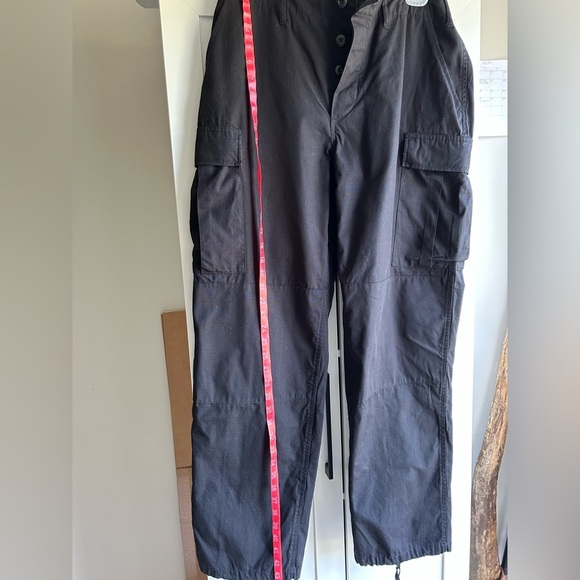 Black Tactical Cargo Pants Adjustable Waist Ripstop Utility Streetwear - Picture 8 of 16